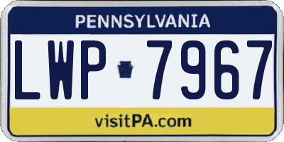 PA license plate LWP7967