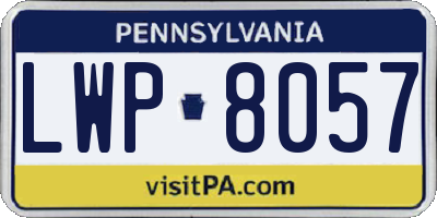 PA license plate LWP8057