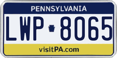 PA license plate LWP8065