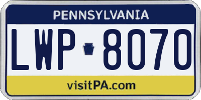 PA license plate LWP8070