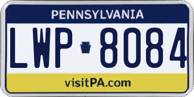 PA license plate LWP8084