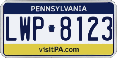 PA license plate LWP8123