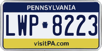 PA license plate LWP8223