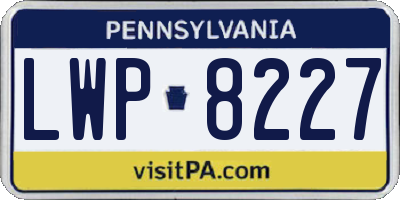 PA license plate LWP8227