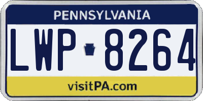 PA license plate LWP8264