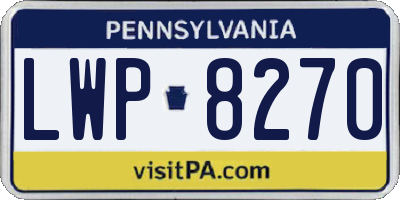 PA license plate LWP8270