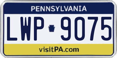PA license plate LWP9075
