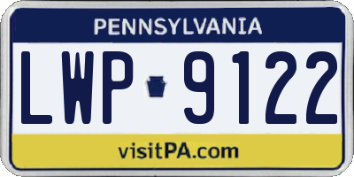PA license plate LWP9122