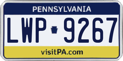 PA license plate LWP9267