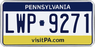 PA license plate LWP9271