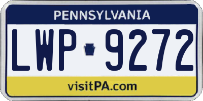 PA license plate LWP9272