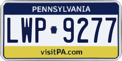 PA license plate LWP9277