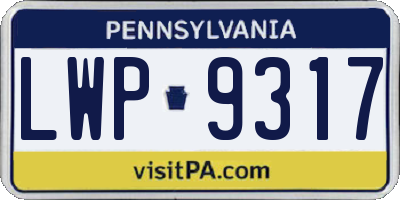 PA license plate LWP9317