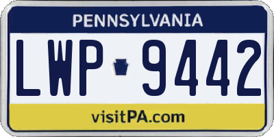 PA license plate LWP9442