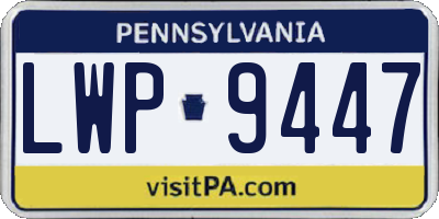 PA license plate LWP9447