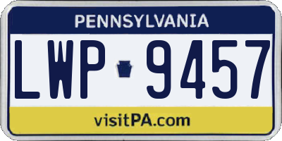 PA license plate LWP9457