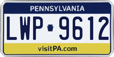 PA license plate LWP9612