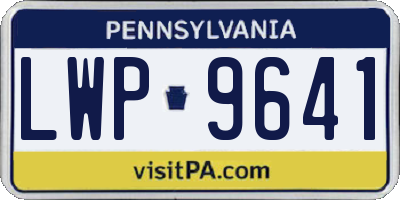 PA license plate LWP9641