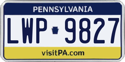 PA license plate LWP9827