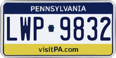 PA license plate LWP9832