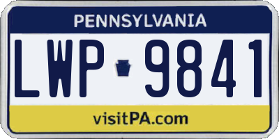 PA license plate LWP9841