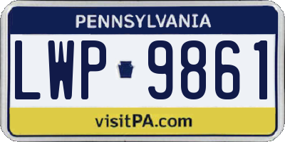 PA license plate LWP9861
