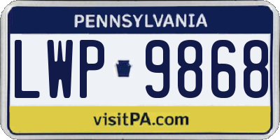 PA license plate LWP9868