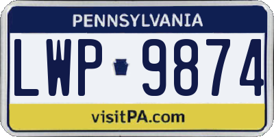 PA license plate LWP9874
