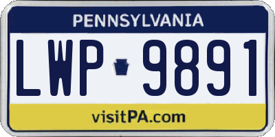 PA license plate LWP9891