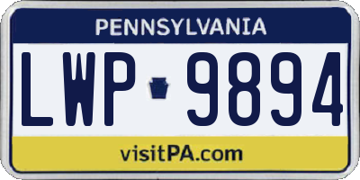 PA license plate LWP9894