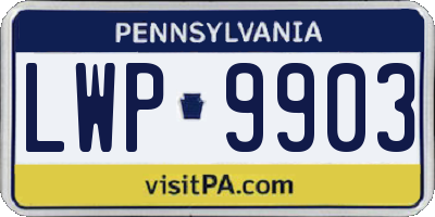 PA license plate LWP9903