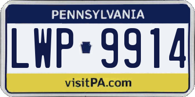 PA license plate LWP9914