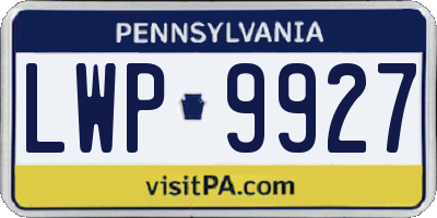 PA license plate LWP9927