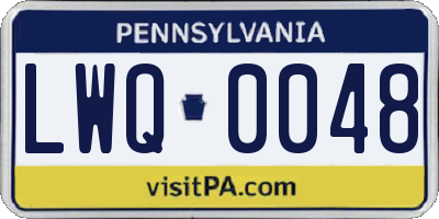 PA license plate LWQ0048