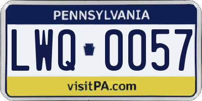 PA license plate LWQ0057
