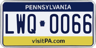 PA license plate LWQ0066