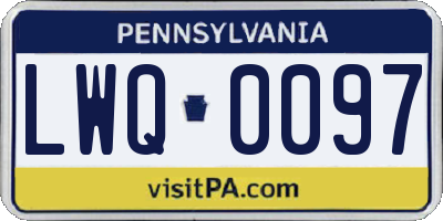 PA license plate LWQ0097