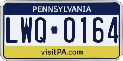 PA license plate LWQ0164