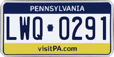 PA license plate LWQ0291