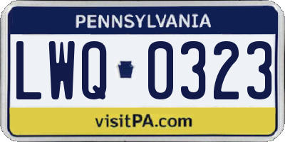 PA license plate LWQ0323