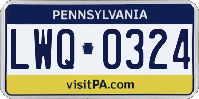 PA license plate LWQ0324