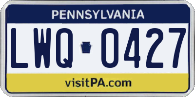 PA license plate LWQ0427