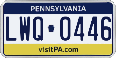 PA license plate LWQ0446