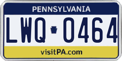 PA license plate LWQ0464