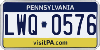 PA license plate LWQ0576