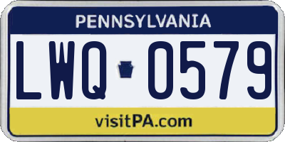 PA license plate LWQ0579