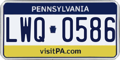 PA license plate LWQ0586