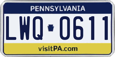 PA license plate LWQ0611
