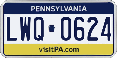 PA license plate LWQ0624