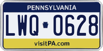 PA license plate LWQ0628